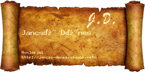 Jancsó Dénes névjegykártya