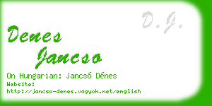denes jancso business card