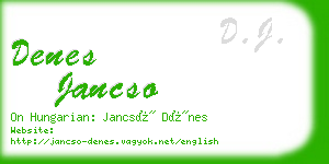 denes jancso business card